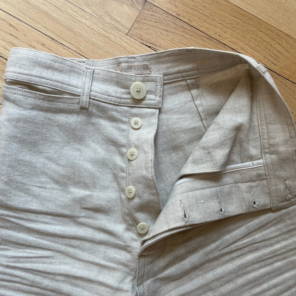 Jesse Kamm 100% Linen Sailor Pants - Natural - 4 - Archived Limited Run) - Picture 11 of 15
